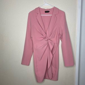 Dusty rose long sleeve blazer dress